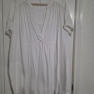 Free People White Babydoll Blouse